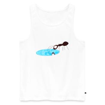 Fourmi - Débardeur bio Premium Homme - blanc - Devant - AI Model Male 178 light (178cm)