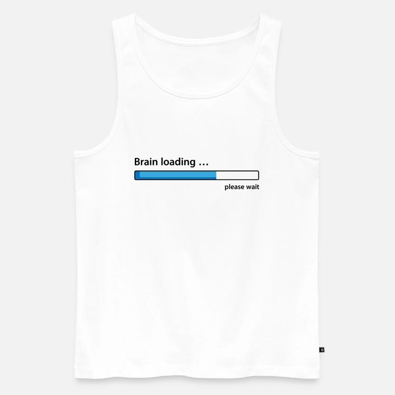 Brain loading please wait - Männer Premium Bio Tank Top - Weiß