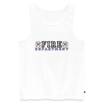Fire Department with Malteser Cross - Men's Premium Organic Tank Top - white - Front - AI Model Male 178 light (178cm)