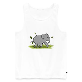 Elephant Animal Symbol Nature - Men's Premium Organic Tank Top - white - Front - AI Model Male 178 light (178cm)