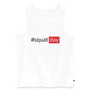 #squatday - Männer Premium Bio Tank Top - Weiß - Vorne - Michal (187cm)