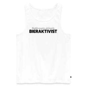 Klimakleber - Bieraktivist - Männer Premium Bio Tank Top - Weiß - Vorne - Michal (187cm)
