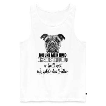ICH und MEIN HUND - Hunde HUND Bulldogge - Männer Premium Bio Tank Top - Weiß - Vorne - Michal (187cm)