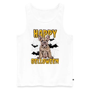 HAPPY BELLOWEEN Halloween Hund Hunde Bulldogge - Männer Premium Bio Tank Top - Weiß - Vorne - Michal (187cm)