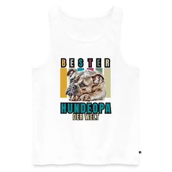 BESTER HUNDEOPA Bulldogge Hund Hunde Old English - Männer Premium Bio Tank Top - Weiß - Vorne - Michal (187cm)