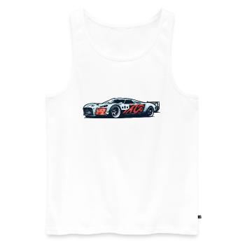 Babyblue Racecar - Männer Premium Bio Tank Top - Weiß - Vorne - AI Model Male 178 light (178cm)
