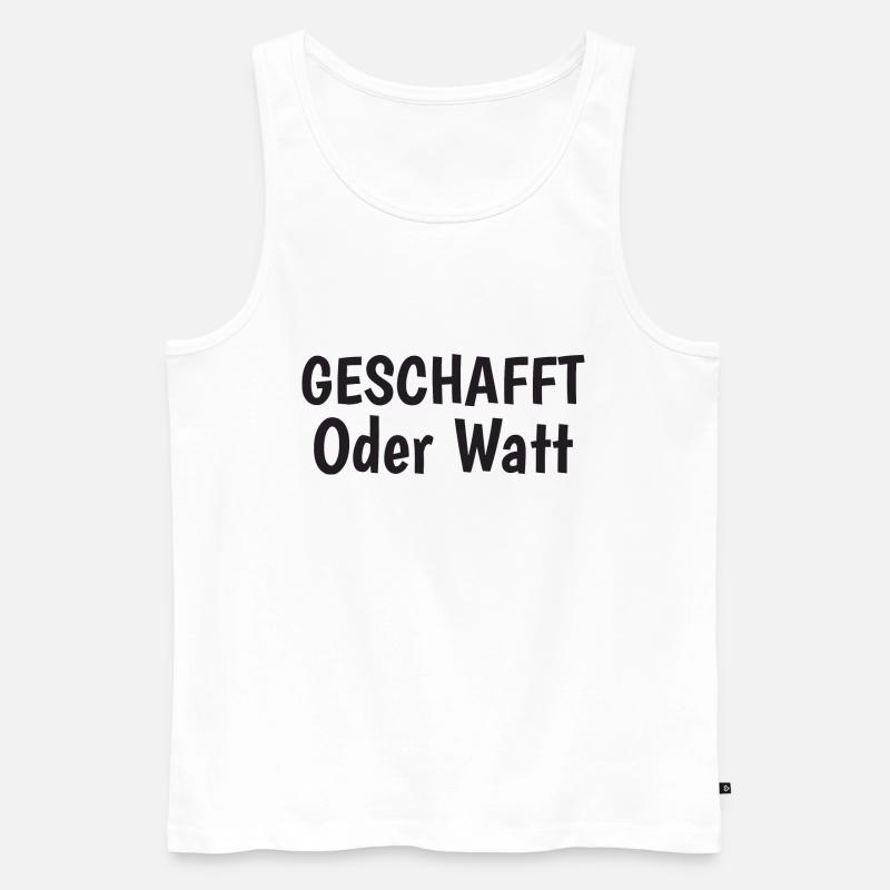 Motivation Oder Watt - Männer Premium Bio Tank Top - Weiß
