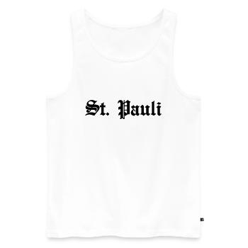 St Pauli - Men's Premium Organic Tank Top - white - Front - Michal (187cm)