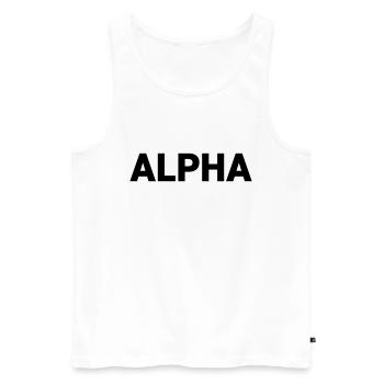 Alpha Dark Pack Rank - Männer Premium Bio Tank Top - Weiß - Vorne - Michal (187cm)