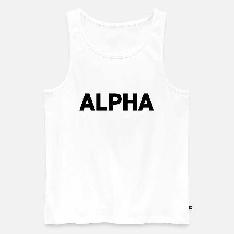 Alpha Dark Pack Rank - Männer Premium Bio Tank Top - Weiß