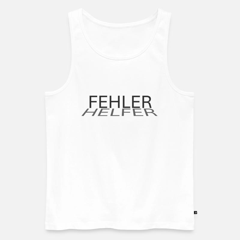 Fehler - Helfer: Optimistische Botschaft - Männer Premium Bio Tank Top - Weiß