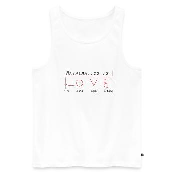 Mathematics Mathématiques Love Algebra Géométrie - Débardeur bio Premium Homme - blanc - Devant - AI Model Male 178 light (178cm)
