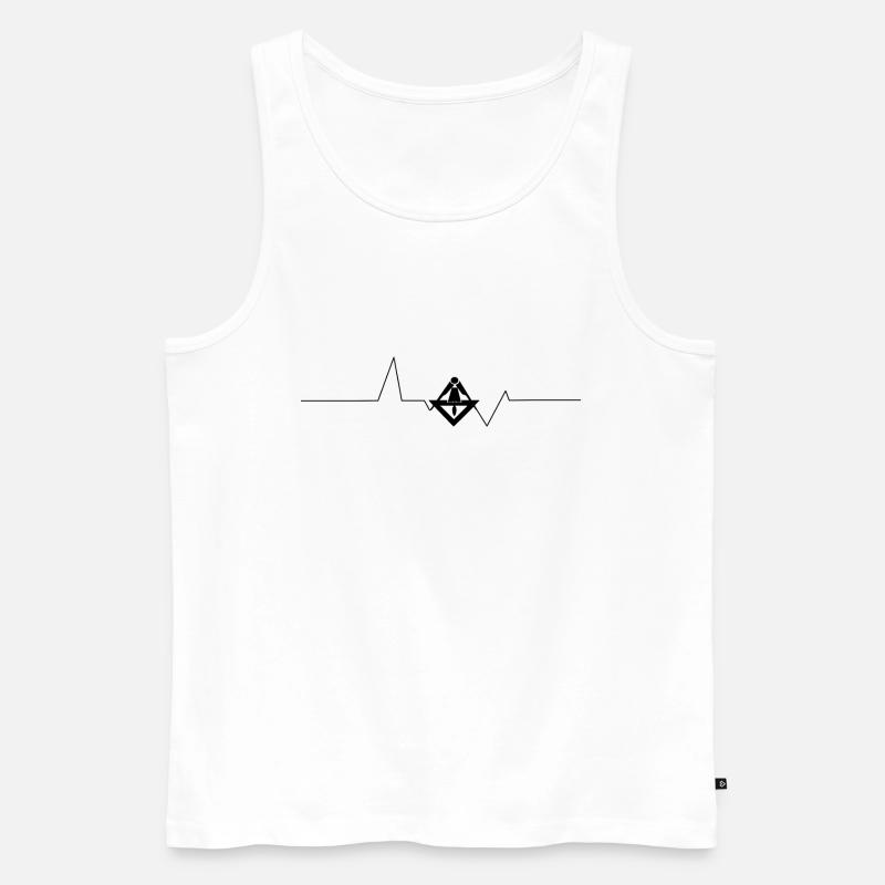 Herzschlag eines Stuckateurs - Männer Premium Bio Tank Top - Weiß