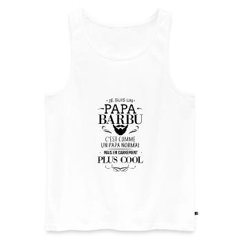Papa Barbu - Débardeur bio Premium Homme - blanc - Devant - AI Model Male 178 light (178cm)