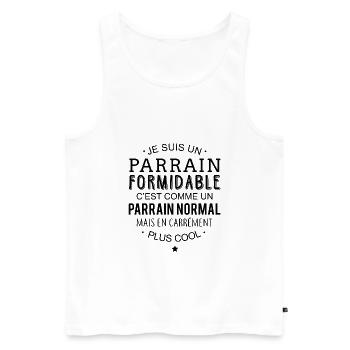 Parrain formidable - Débardeur bio Premium Homme - blanc - Devant - Michal (187cm)
