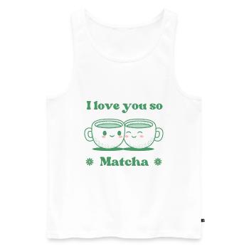 Je t’aime tellement Matcha - Débardeur bio Premium Homme - blanc - Devant - AI Model Male 178 light (178cm)