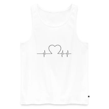 Heartbeat Heartbeat Heart Heart HEART - Men's Premium Organic Tank Top - white - Front - Michal (187cm)