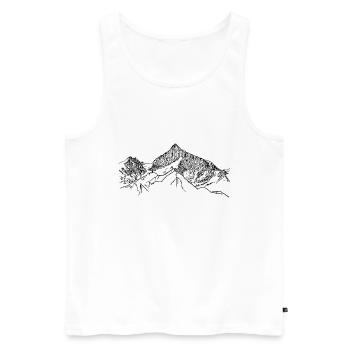 Walliser Weisshorn, Suisse, Alpes, Montagnes, 4000m - Débardeur bio Premium Homme - blanc - Devant - AI Model Male 178 light (178cm)