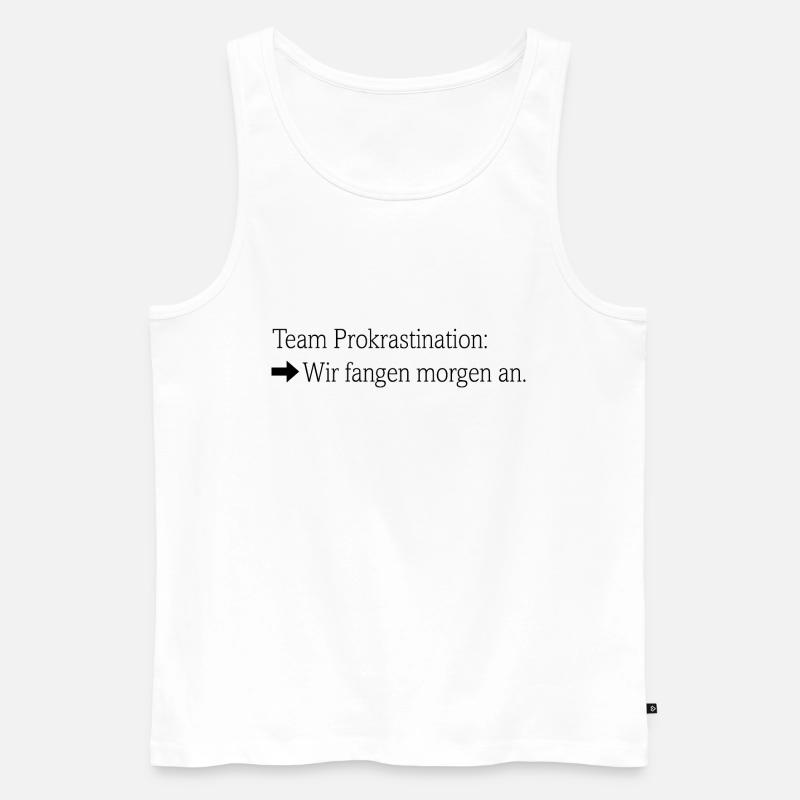 Team Prokrastination - Männer Premium Bio Tank Top - Weiß