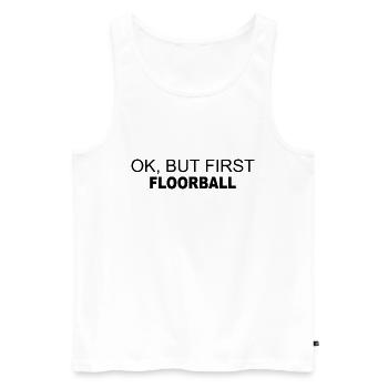 Floorball Ballsport Innebandy Unihockey - Men's Premium Organic Tank Top - white - Front - Michal (187cm)