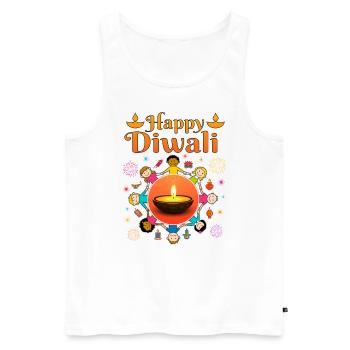 Happy Diwali for Kids Deepavali Wishes - Men's Premium Organic Tank Top - white - Front - AI Model Male 178 light (178cm)