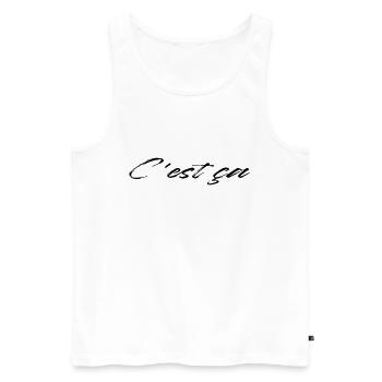 C est ça french chic französisch Style Cest ca - Männer Premium Bio Tank Top - Weiß - Vorne - AI Model Male 178 light (178cm)