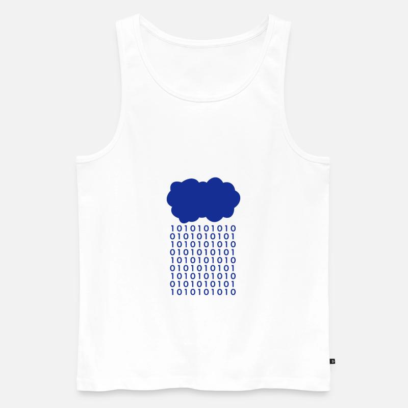 Bit Regen Wolke Informatiker - Männer Premium Bio Tank Top - Weiß