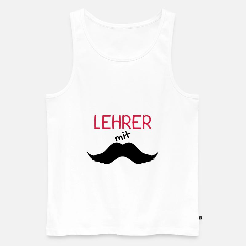 Lehrer mit Schnurrbart - Männer Premium Bio Tank Top - Weiß