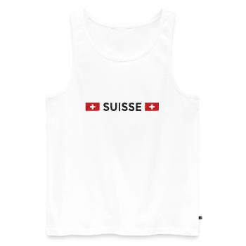 Maillot Suisse Football Fan Drapeau Suisse - Débardeur bio Premium Homme - blanc - Devant - Michal (187cm)