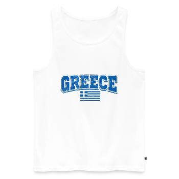 Greece - Men's Premium Organic Tank Top - white - Front - Michal (187cm)