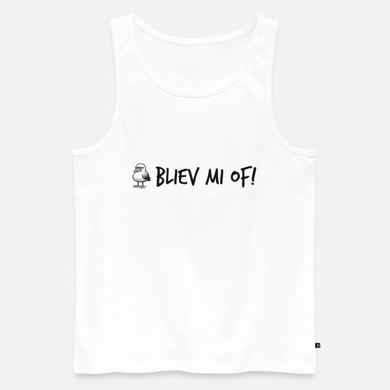 Genervte Möwe – Bliev mi of! - Männer Premium Bio Tank Top - Weiß