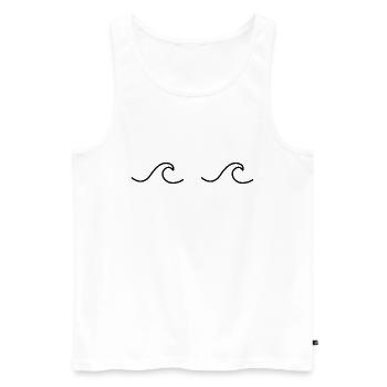Vague minimaliste - Débardeur bio Premium Homme - blanc - Devant - AI Model Male 178 light (178cm)