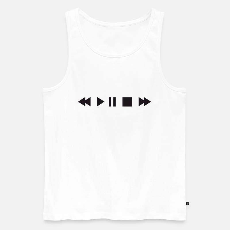 Play Button DJ AC - Männer Premium Bio Tank Top - Weiß