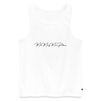 Signe MMMP - Débardeur bio Premium Homme - blanc - Devant - AI Model Male 178 light (178cm)