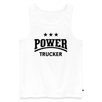 Power Trucker (LKW-Fahrer / Fernfahrer / Black) - Männer Premium Bio Tank Top - Weiß - Vorne - Michal (187cm)