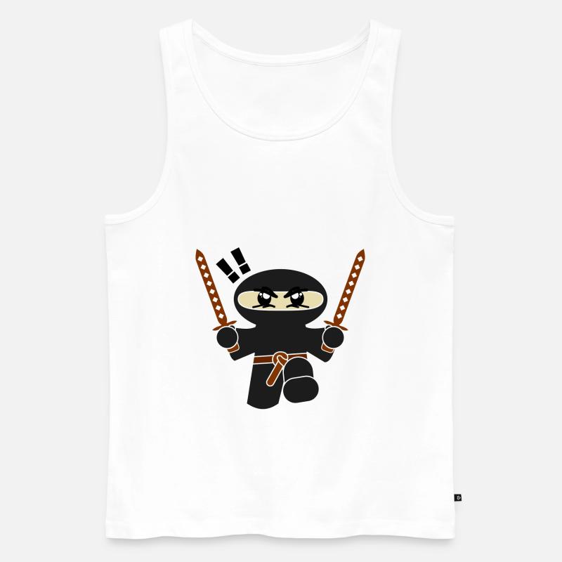 Ninja Ritter - Männer Premium Bio Tank Top - Weiß