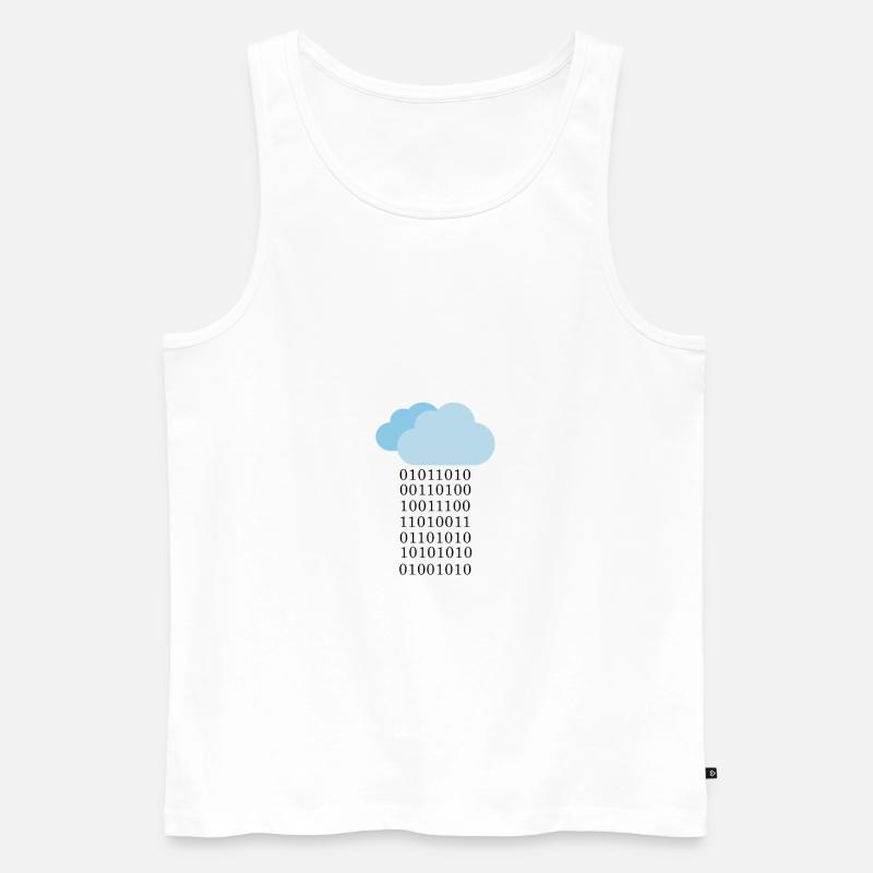 Cloud computing - Binary cloud - Men's Premium Organic Tank Top - white