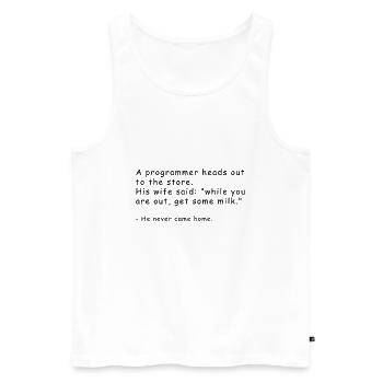 Programmer joke shirt - Men's Premium Organic Tank Top - white - Front - AI Model Male 178 light (178cm)