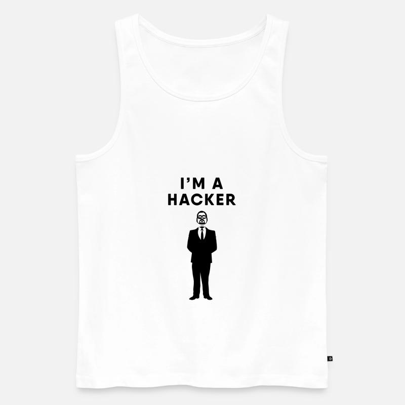 Hacker / Hacken / Hacking - Männer Premium Bio Tank Top - Weiß