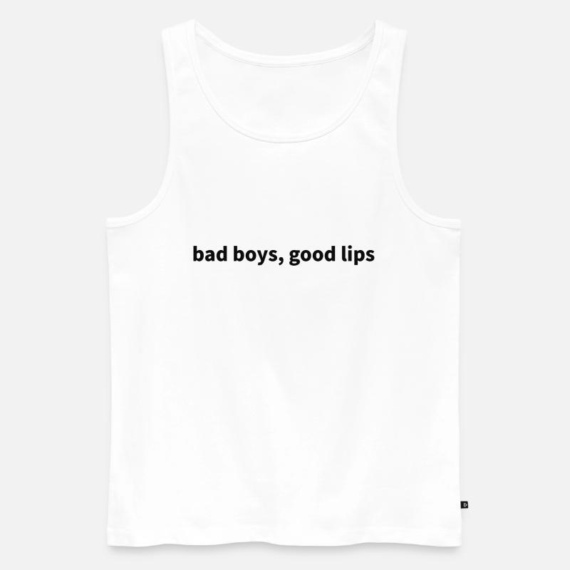 bad boys, good lips - Männer Premium Bio Tank Top - Weiß