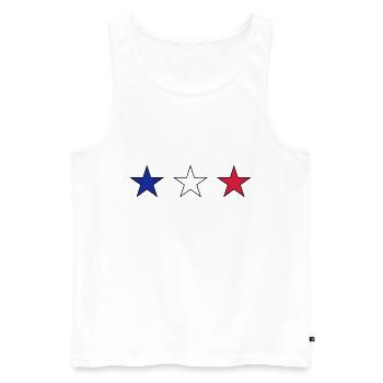 France trois étoiles en bleu-blanc-rouge - Débardeur bio Premium Homme - blanc - Devant - AI Model Male 178 light (178cm)