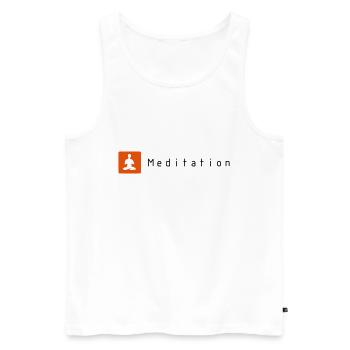 Meditation - Männer Premium Bio Tank Top - Weiß - Vorne - Michal (187cm)