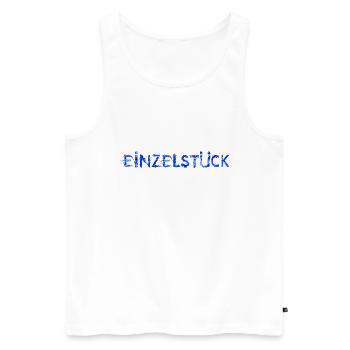 Einzelstück blau - Männer Premium Bio Tank Top - Weiß - Vorne - AI Model Male 178 light (178cm)