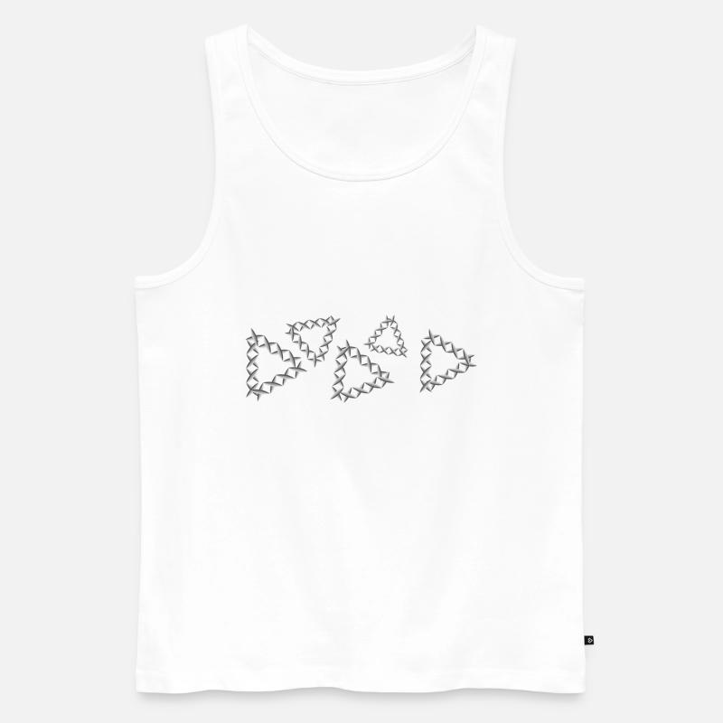 grey pattern cross triangles - Men's Premium Organic Tank Top - white