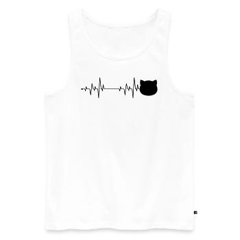 Amour de chat - Débardeur bio Premium Homme - blanc - Devant - Michal (187cm)