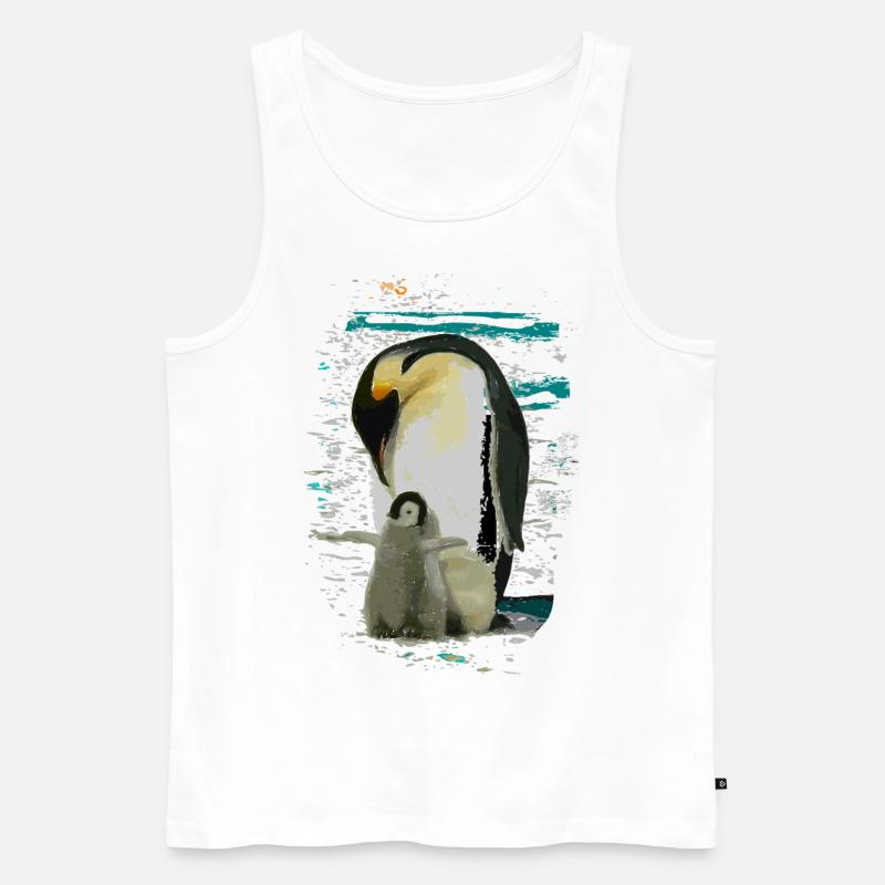 Pinguin - Männer Premium Bio Tank Top - Weiß