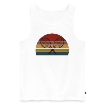 Retro Tennisschläger - Männer Premium Bio Tank Top - Weiß - Vorne - Michal (187cm)