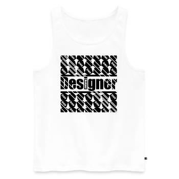 Designer Shirt - Männer Premium Bio Tank Top - Weiß - Vorne - Michal (187cm)
