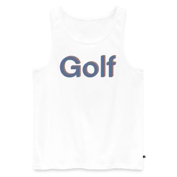Golf Spruch Wort Sport 3D - Männer Premium Bio Tank Top - Weiß - Vorne - Michal (187cm)