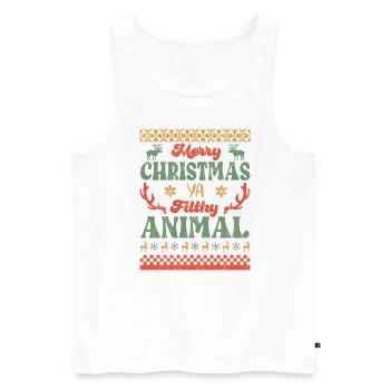 Weihnachten Santa Claus Merry Christmas - Men's Premium Organic Tank Top - white - Front - Michal (187cm)